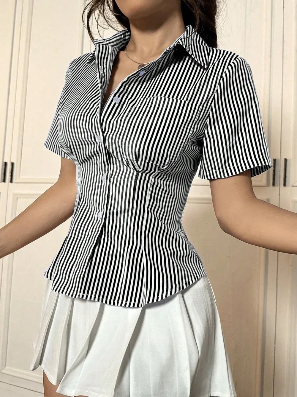 Gingham Short Sleeve Button-Up Shirt, image 15