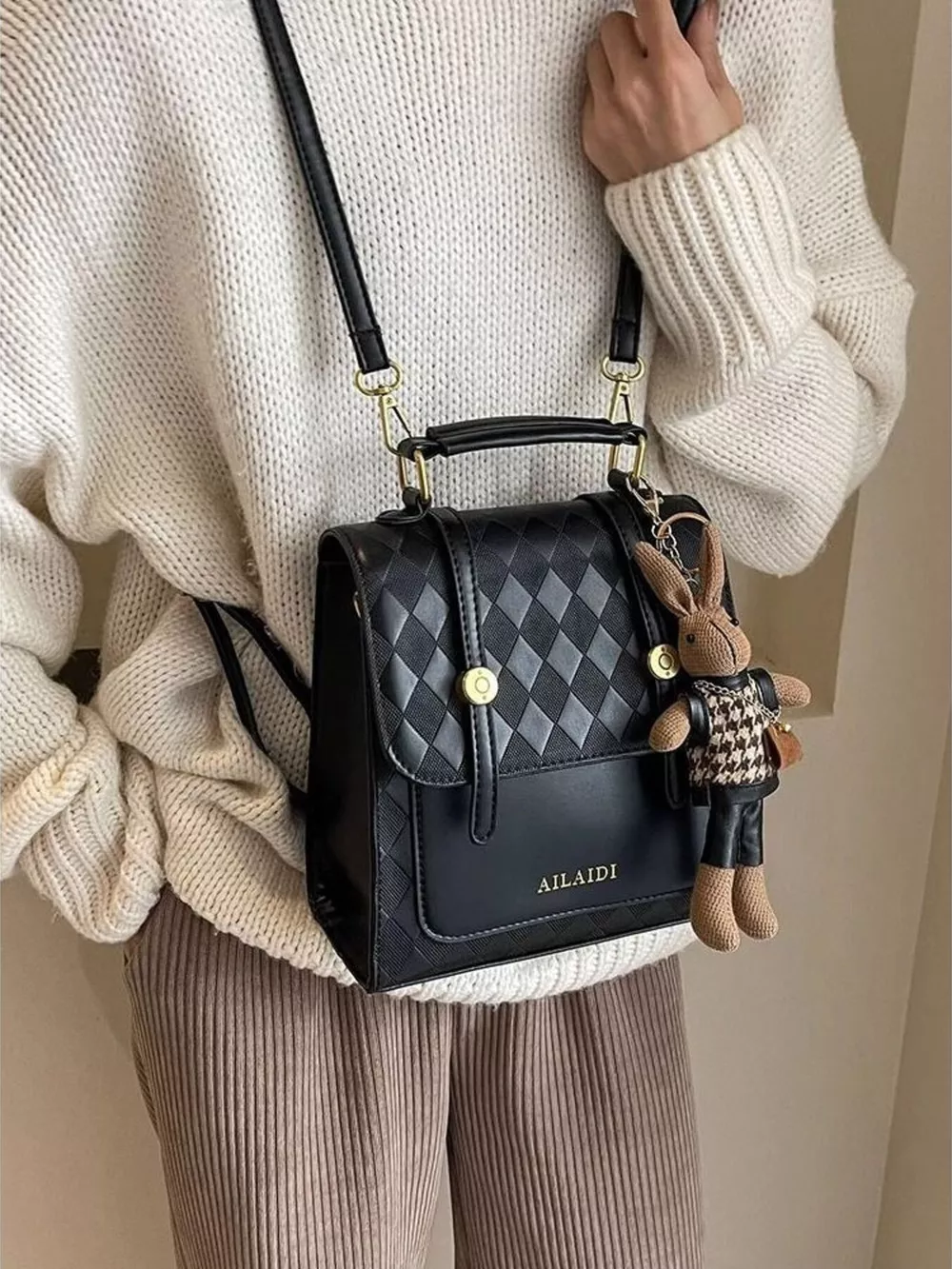 Quilted Flap Backpack Bag, image 2