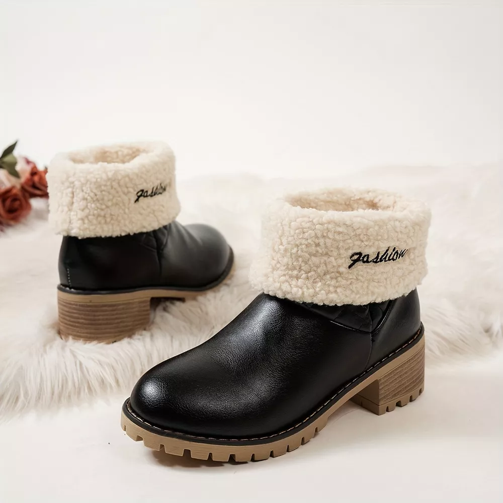 Round Toe Block Heels Boots, image 5