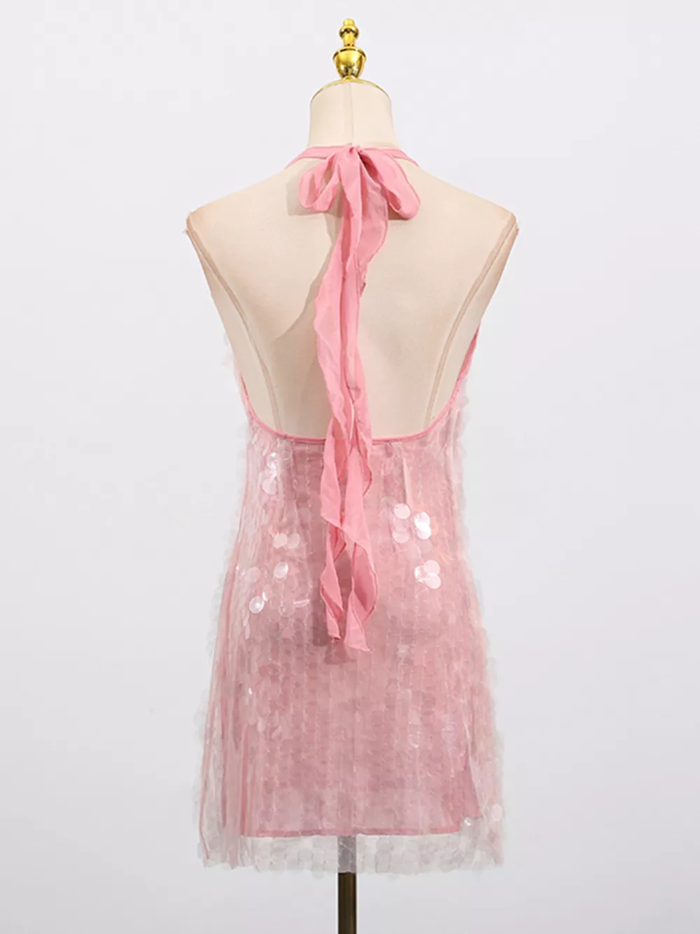 Sequin Halter Neck Mini Dress, image 9