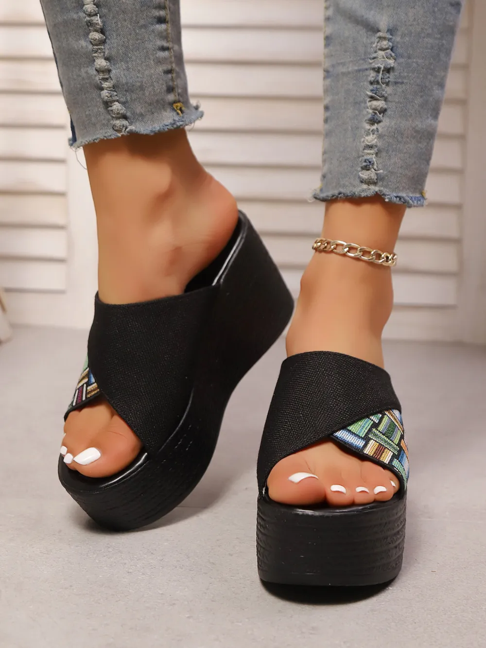 Open Toe Platform Wedge Sandals, image 6