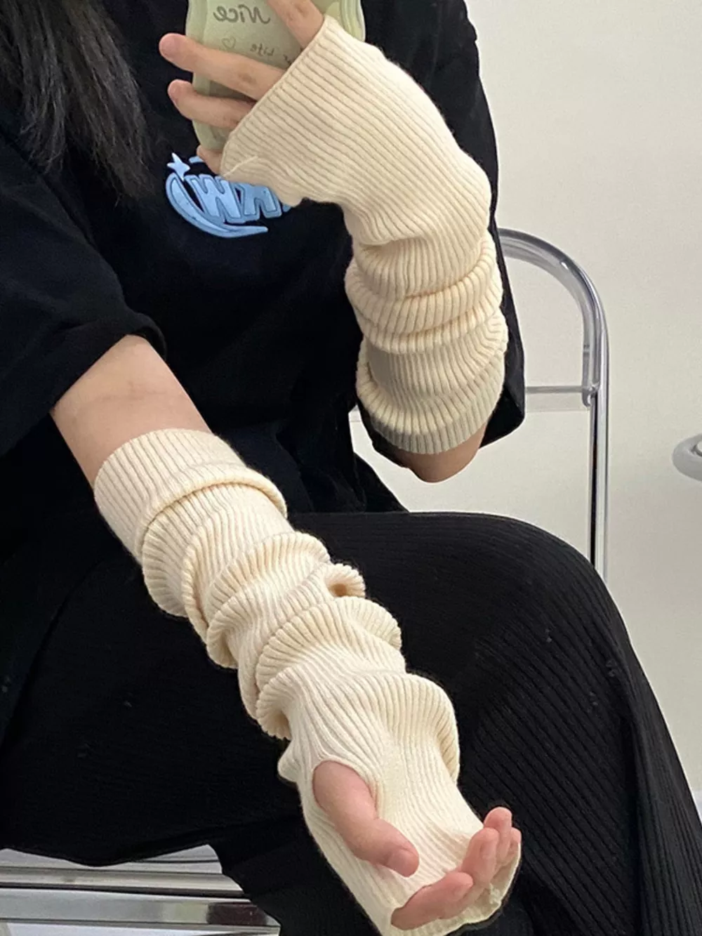 Knitted Arm Warmer Gloves