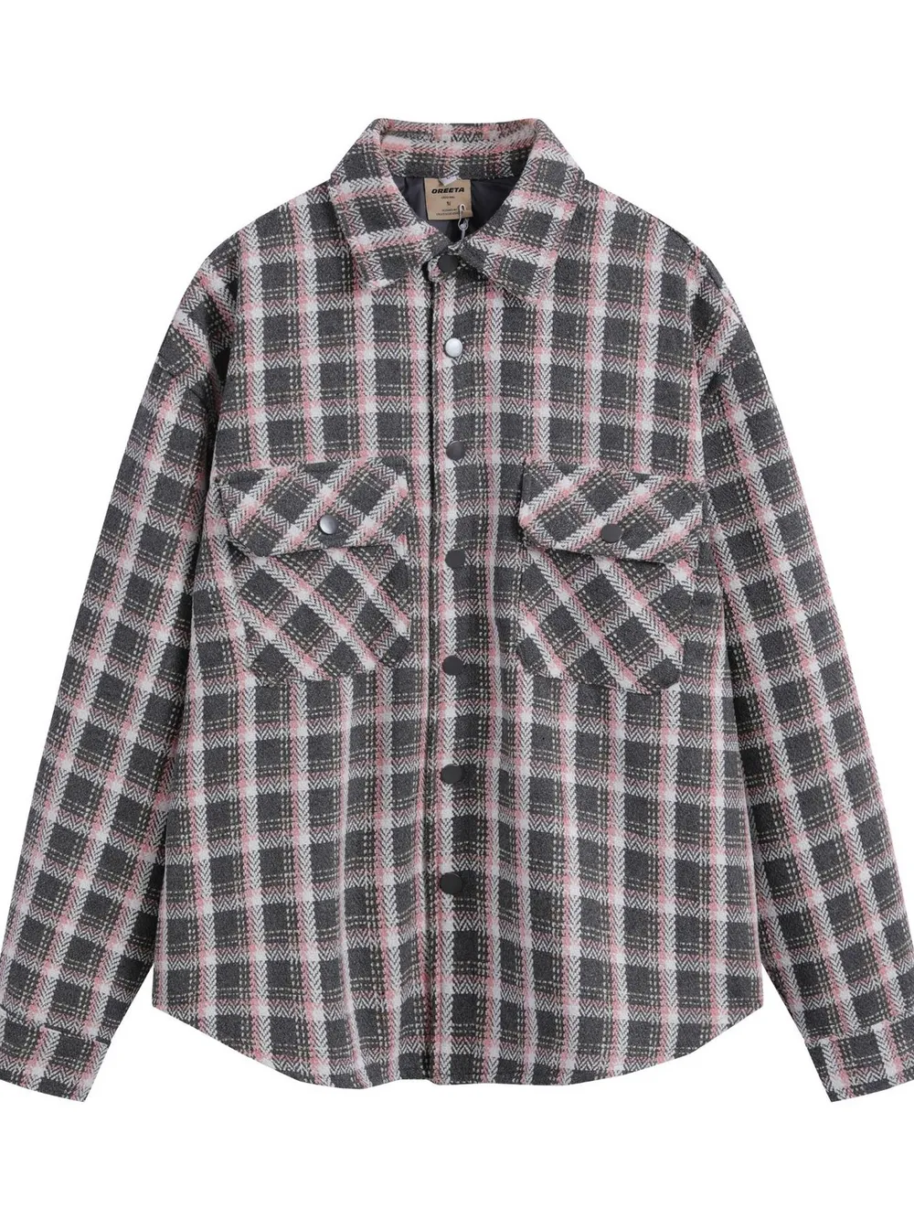 Men's Oversized Plaid Collared Neck Shirt