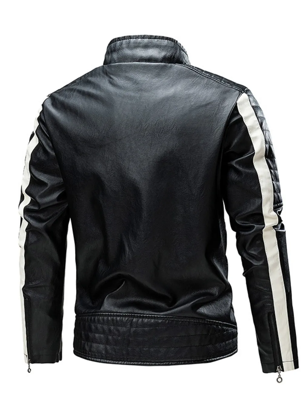 Men's Plus Size Contrast Zip Up Long Sleeve Jacket, image 2