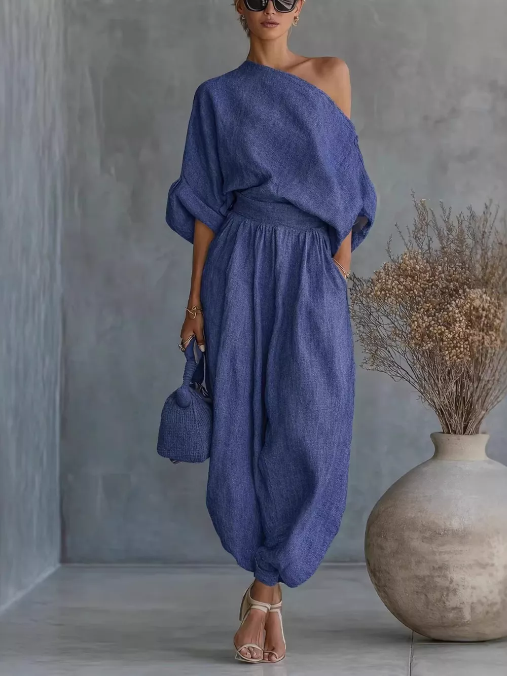 One-Shoulder Top and Joggers Set, image 2
