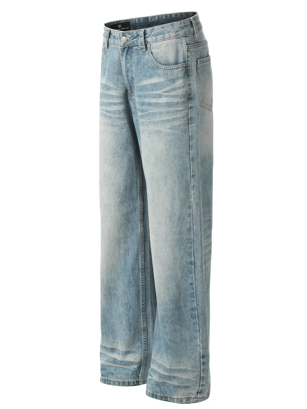 Men's High-Waist Wide Leg Vintage Wash Jeans, image 2