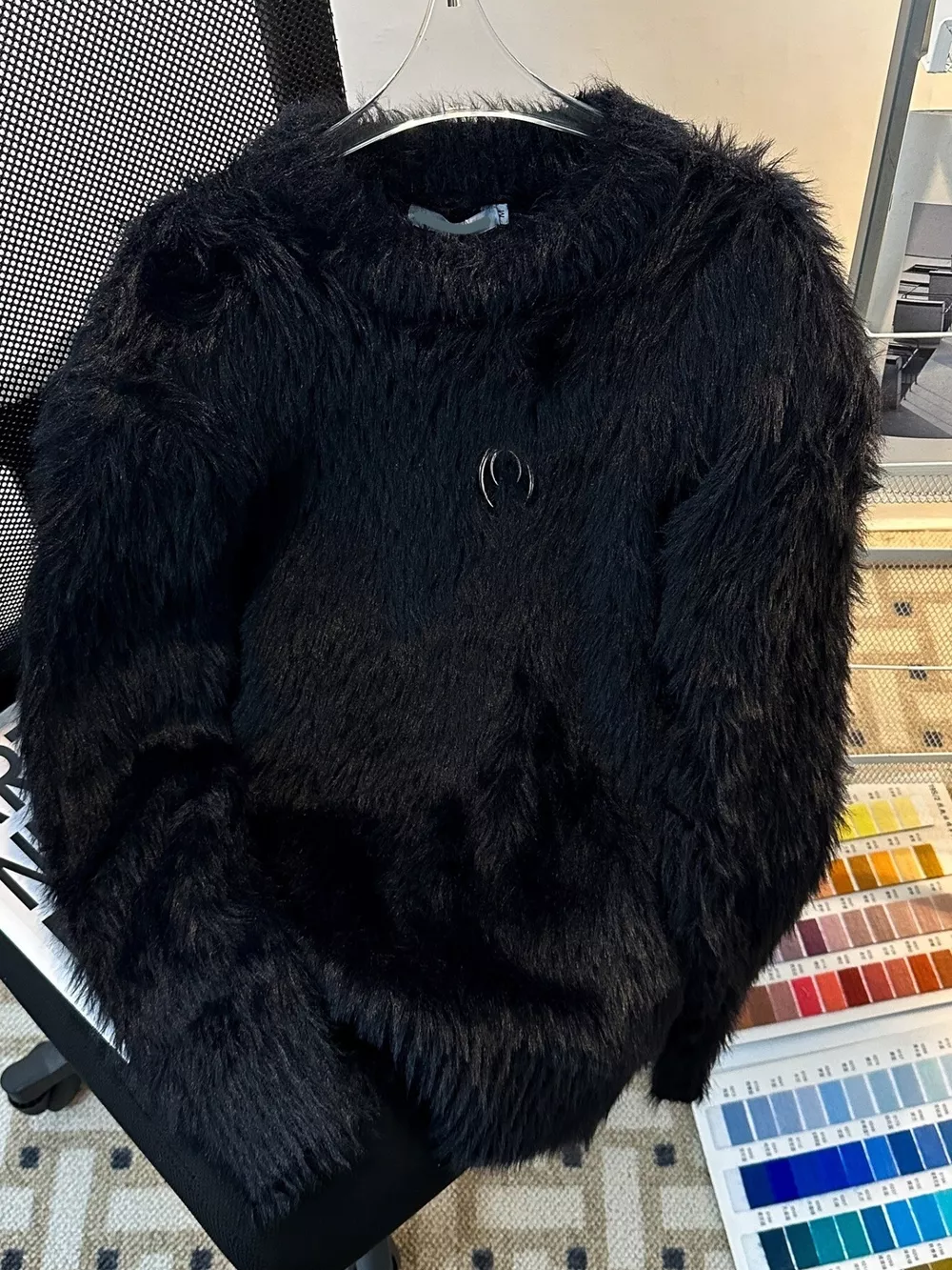 Men's Fluffy Round Neck Long Sleeve Sweater, image 4