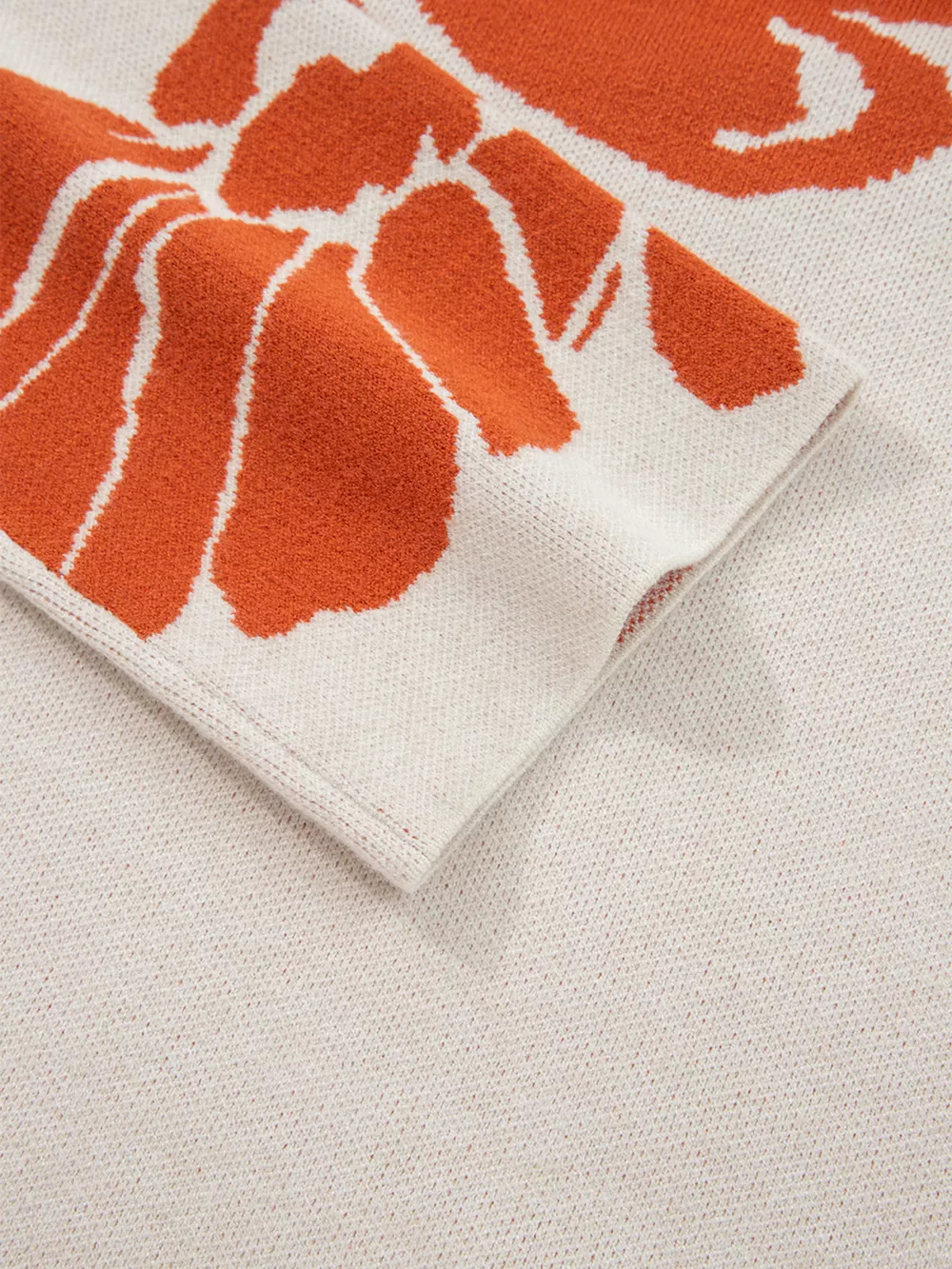 Flower Pattern Wide Sleeve Baggy Sweater, image 9