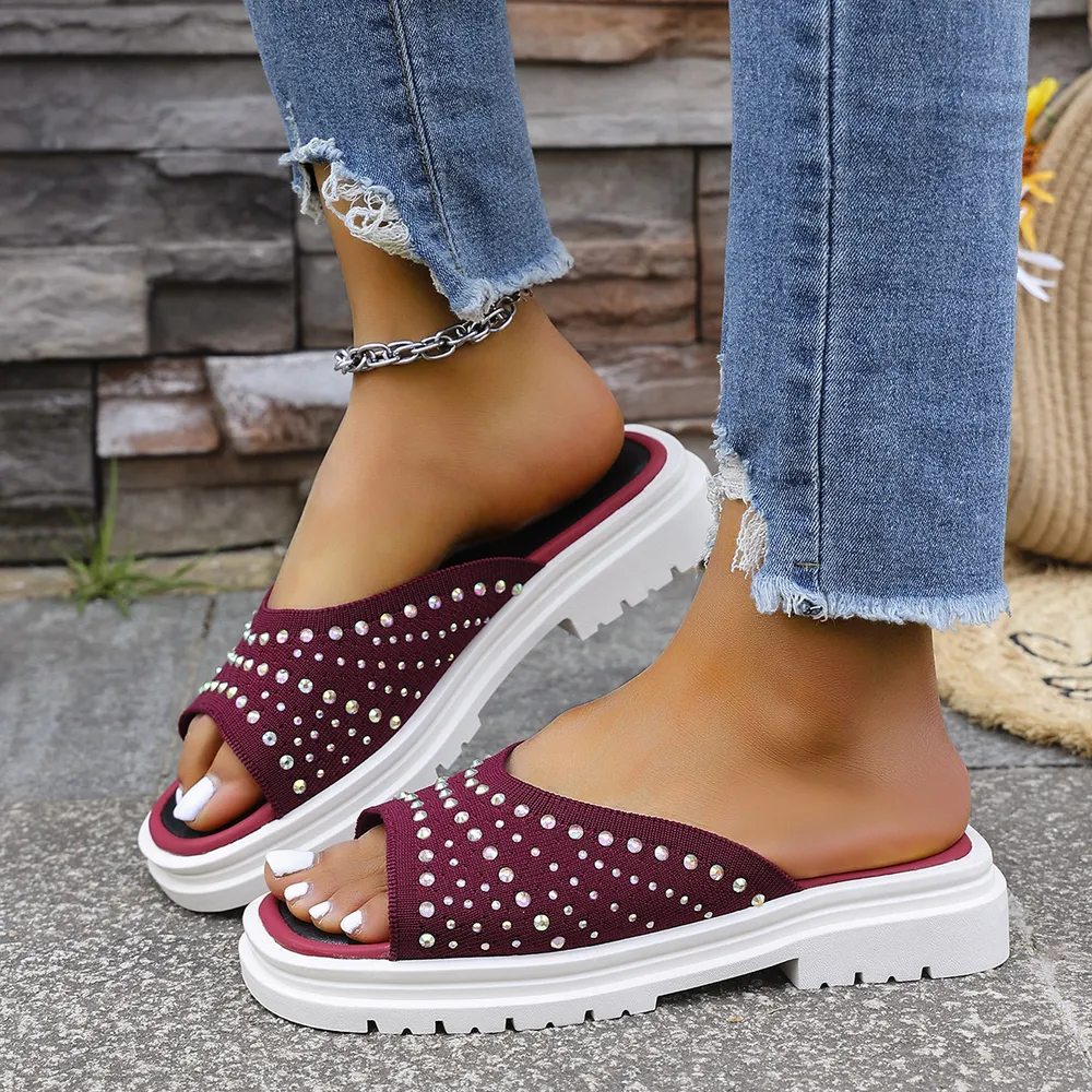 Rhinestone Open Toe Sandals, image 6