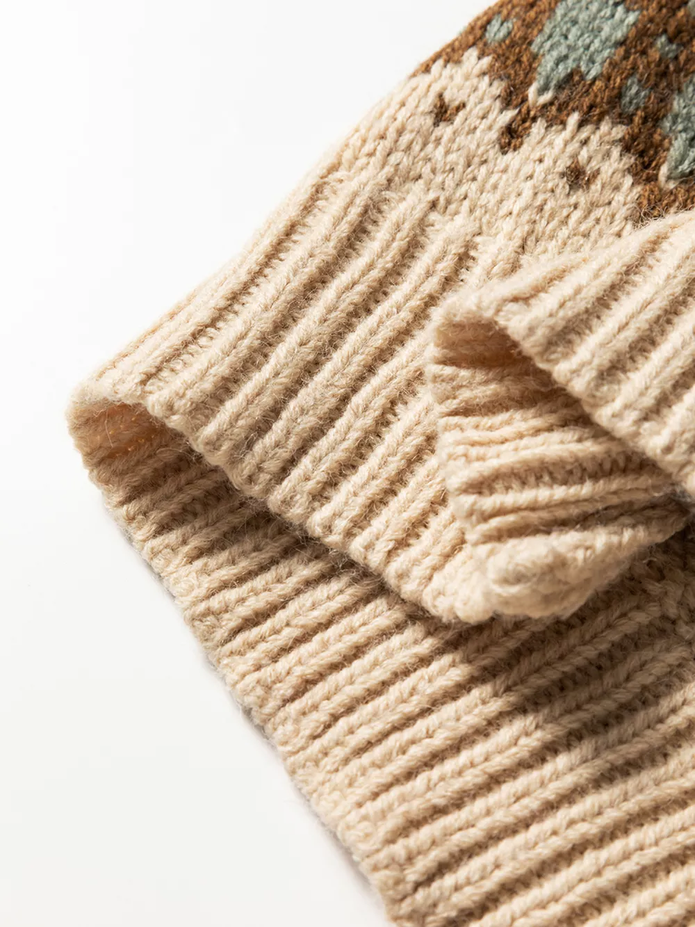 Western Pattern Knitted Button V Neck Cardigan Sweater, image 10