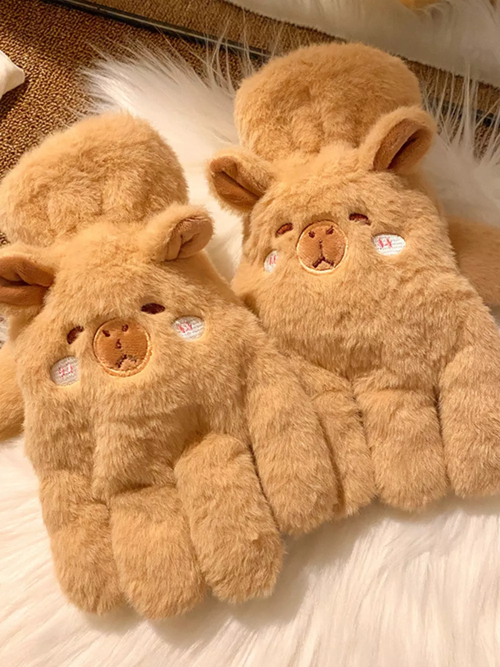 Cartoon Animal Plush Gloves, image 2