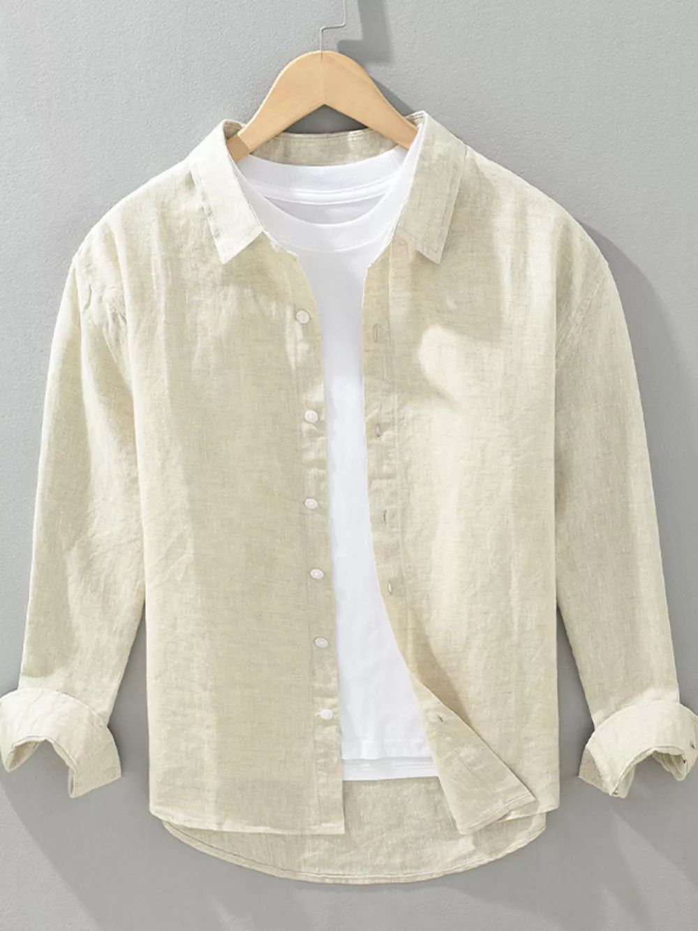 Men's Plus Size Button Up Long Sleeve Shirt