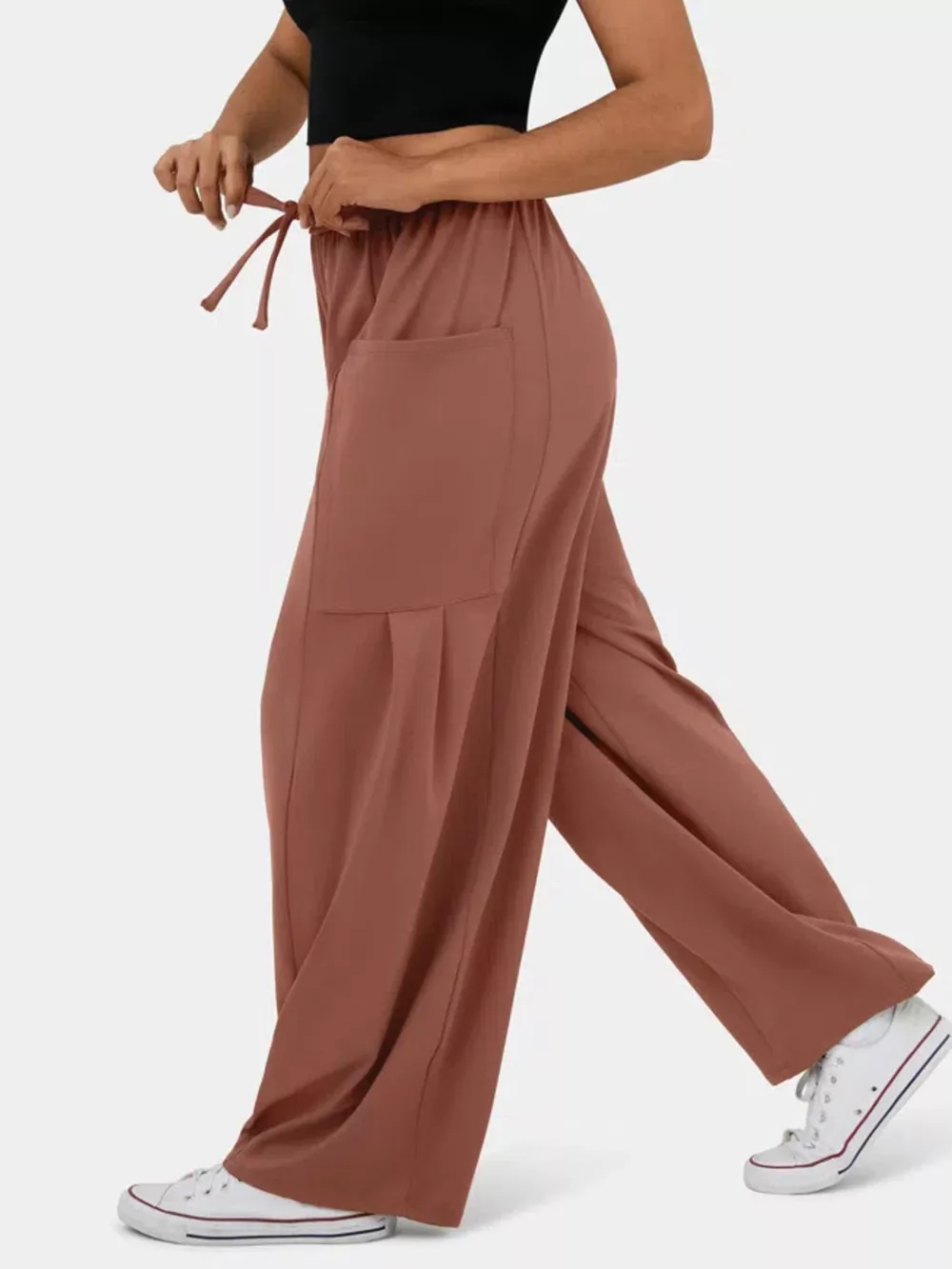 High-Waisted Drawstring Wide-Leg Pants, image 14