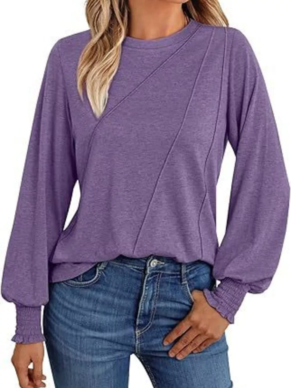 Round Neck Long Sleeve Top, image 2