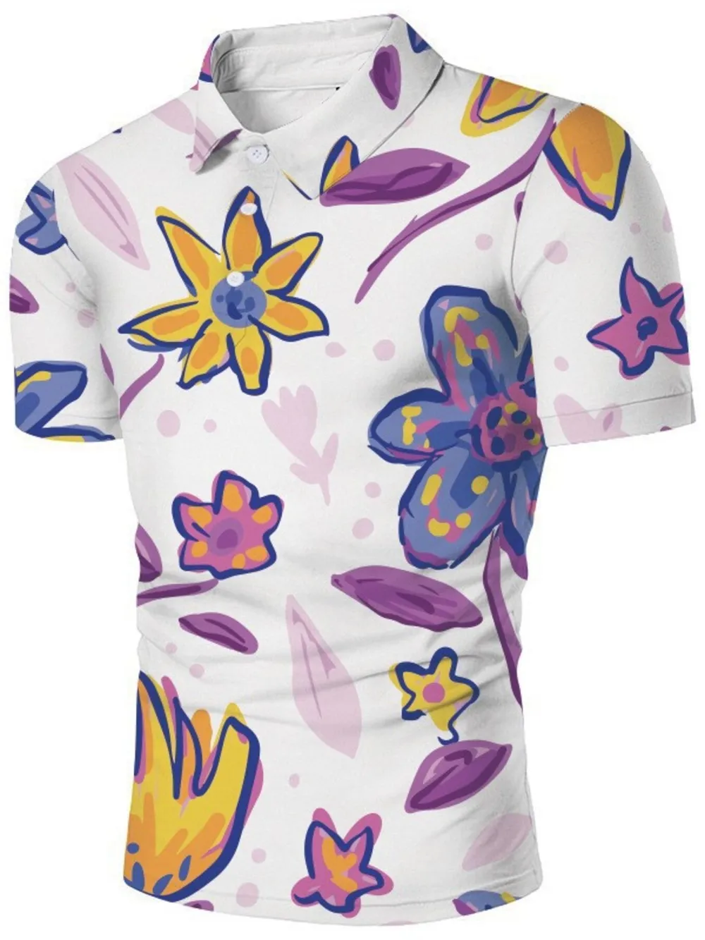Men's Full Size Short Sleeve Button Detail Polo Plus Size, image 4