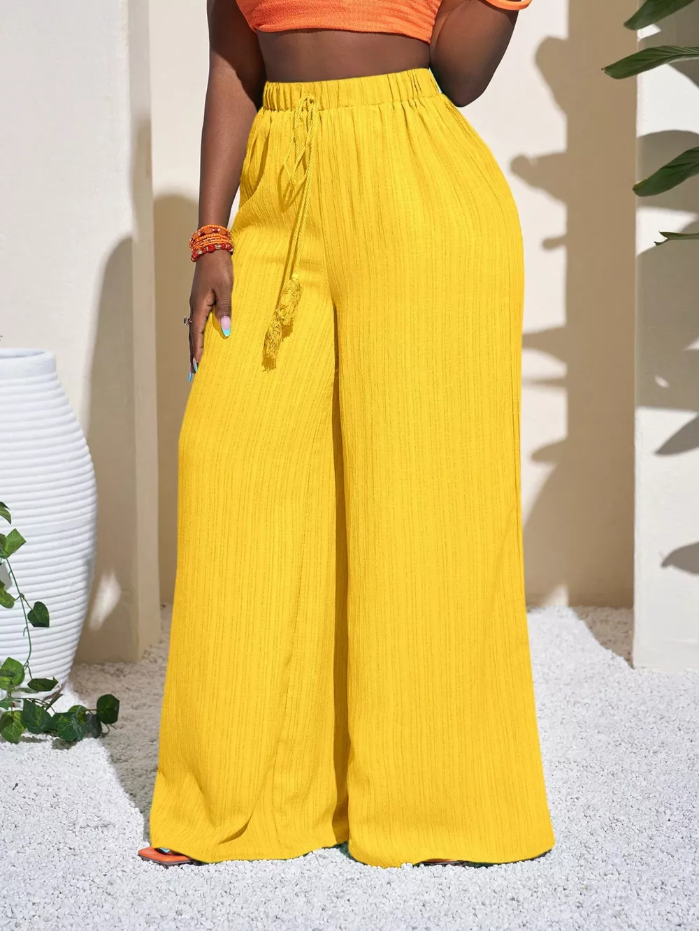Wide-Leg Pants with Drawstring, image 4