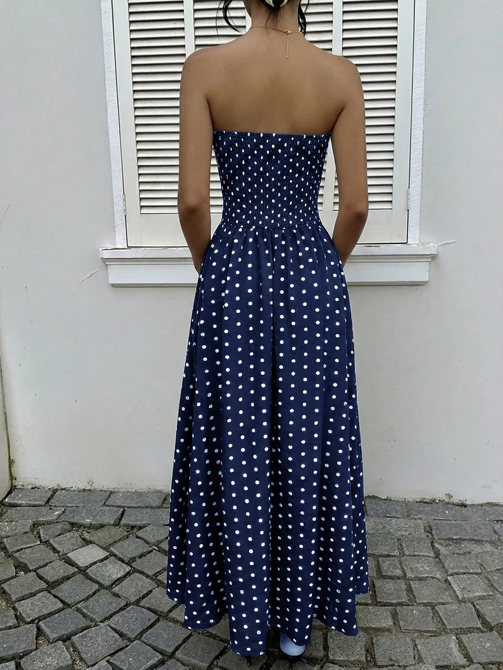 Polka Dot Tube A-Line Dress, image 16