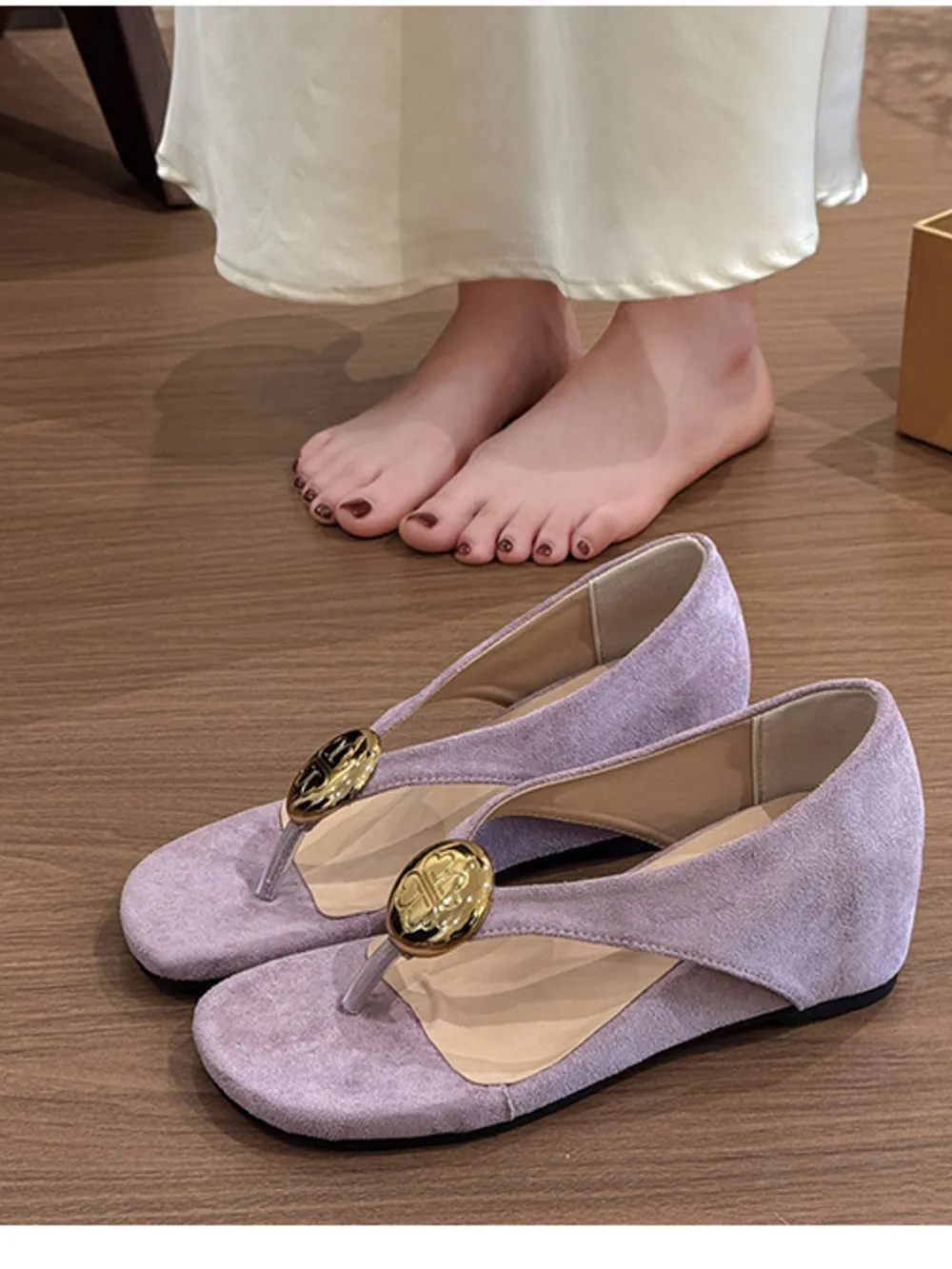 Toe Post Wedge Sandals, image 5