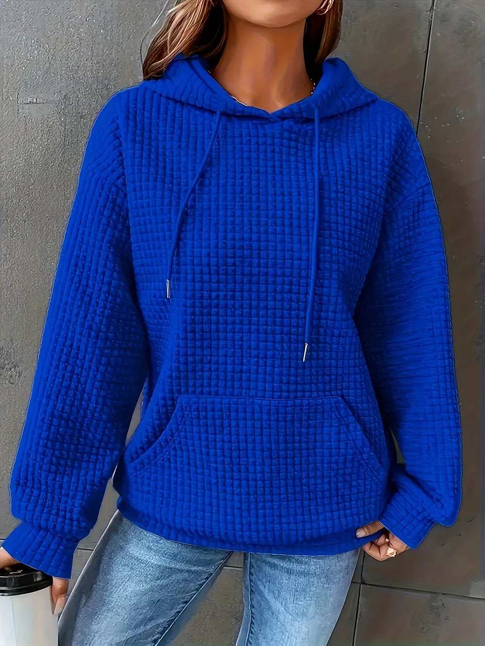 Textured Knit Drawstring Hoodie, image 29
