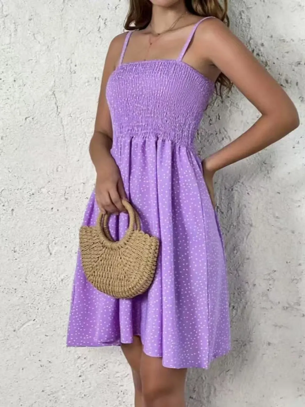 Full Size Smocked Square Neck Cami Dress Plus Size, image 22