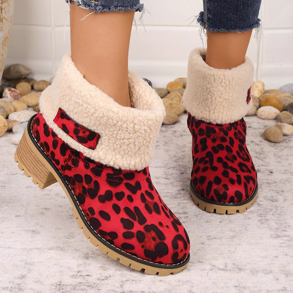 Leopard Print Plush Lined Boots, image 16