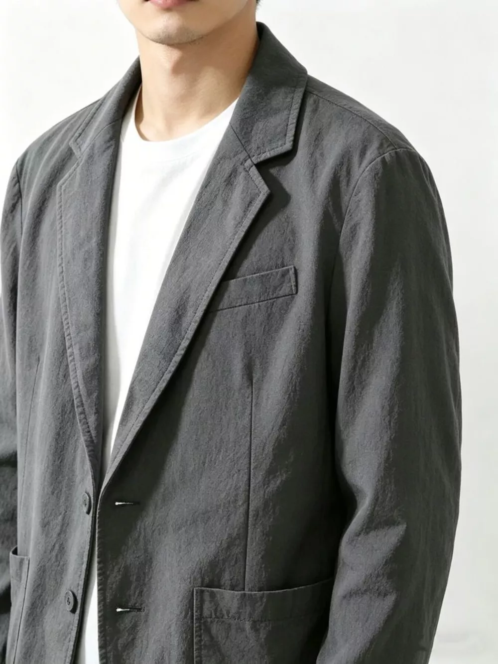 Men's Plus Size Button Up Long Sleeve Blazer, image 5