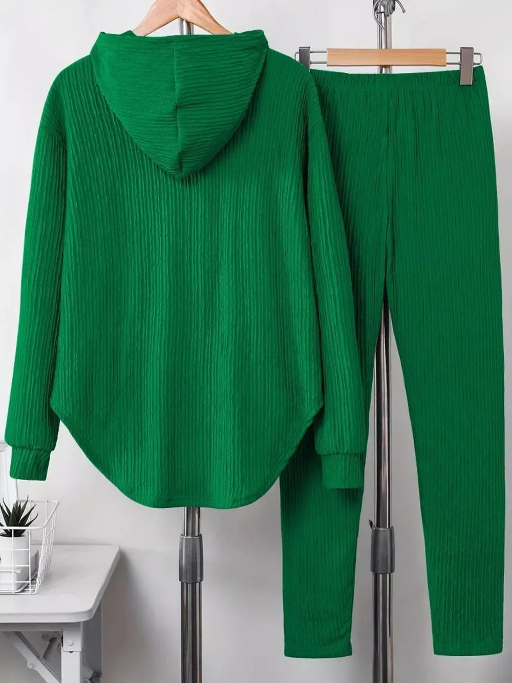 Textured Long Sleeve Hoodie and Pants Set, image 14