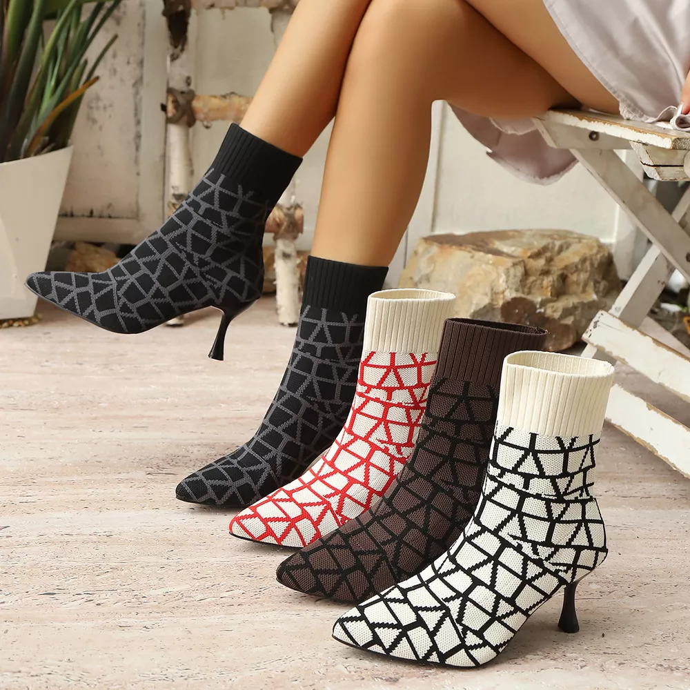 Point Toe Flared Heel Boots, image 2