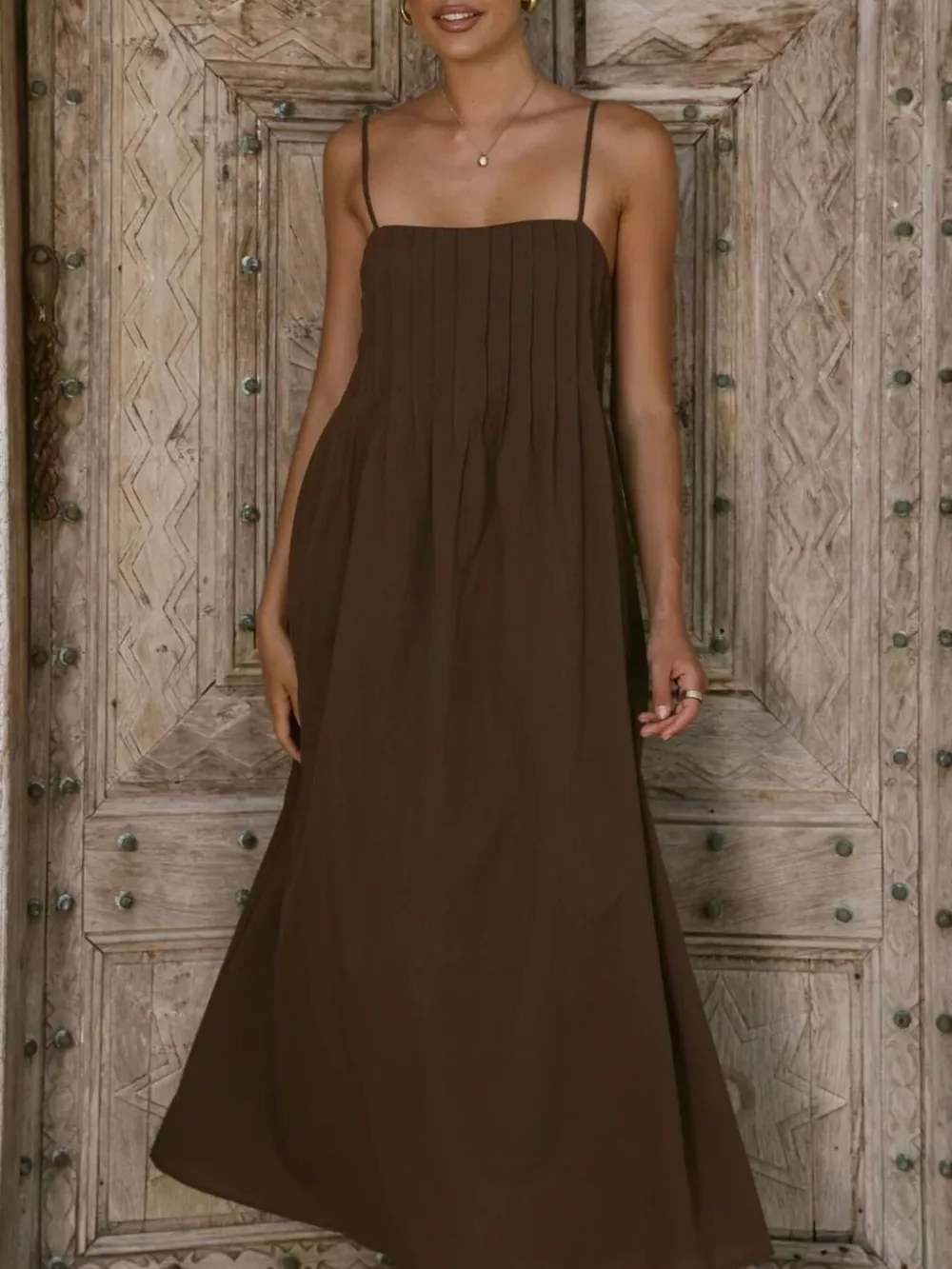 Pleated Bodice Midi Cami Dress, image 21