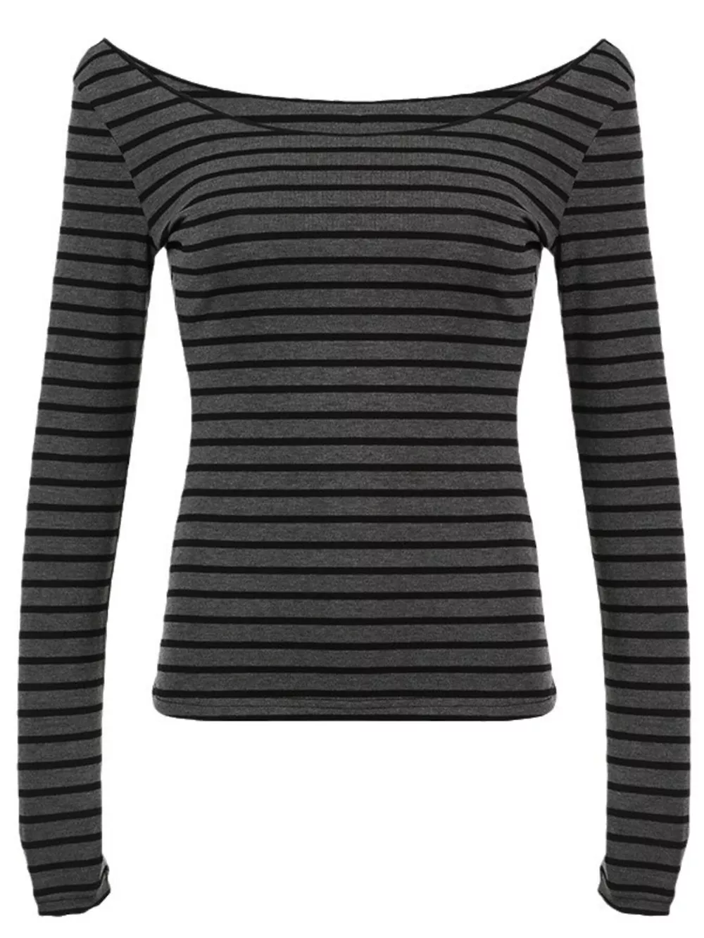Striped Boat Neck Long Sleeve T-Shirt
