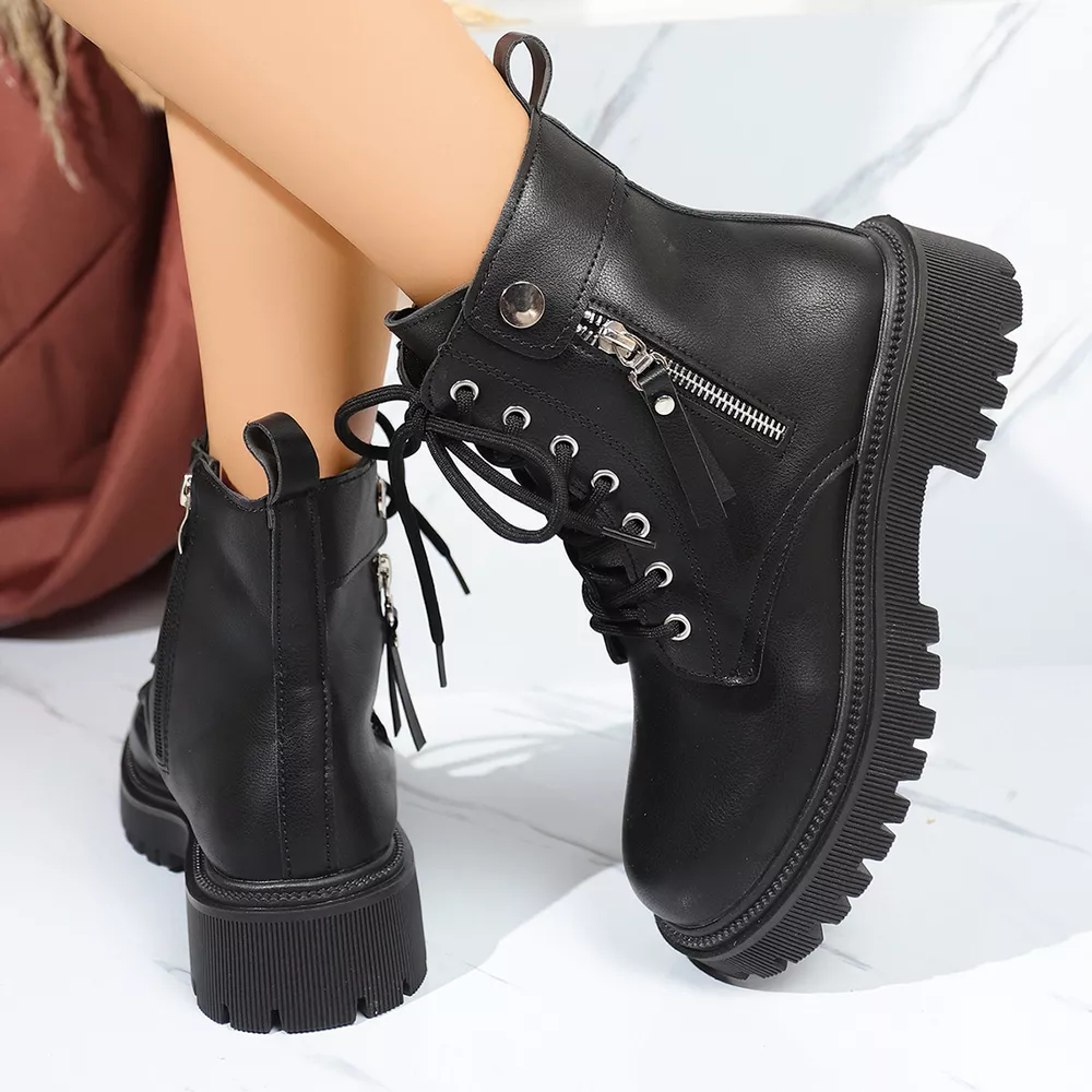 Round Toe Block Heels Boots, image 7