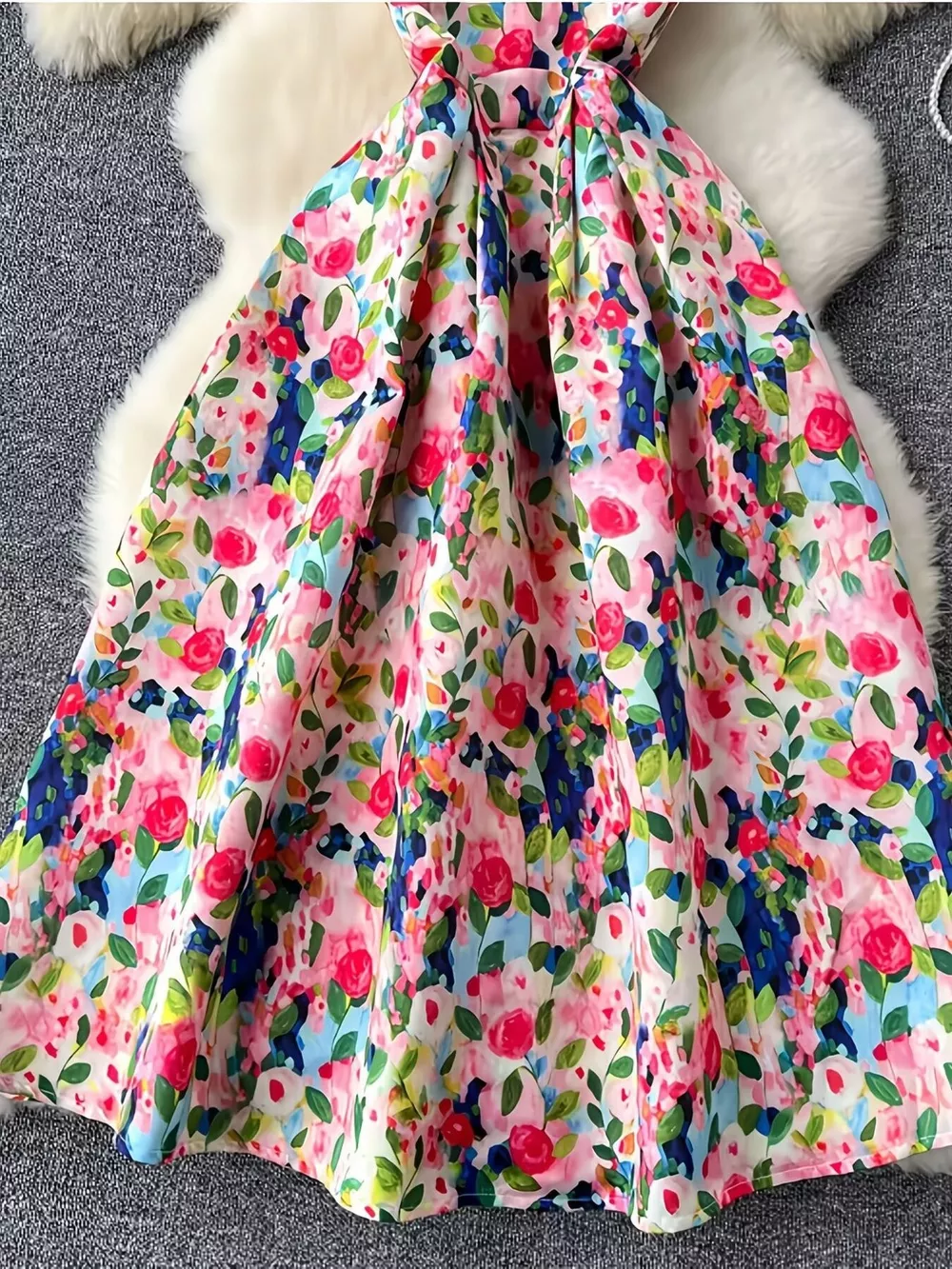 Floral Print Sleeveless Midi Dress, image 8