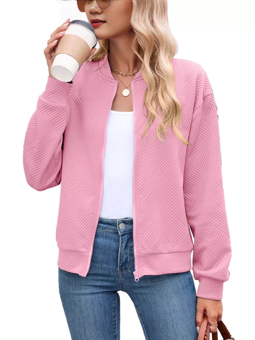 Textured Zip Up Jacket, image 28