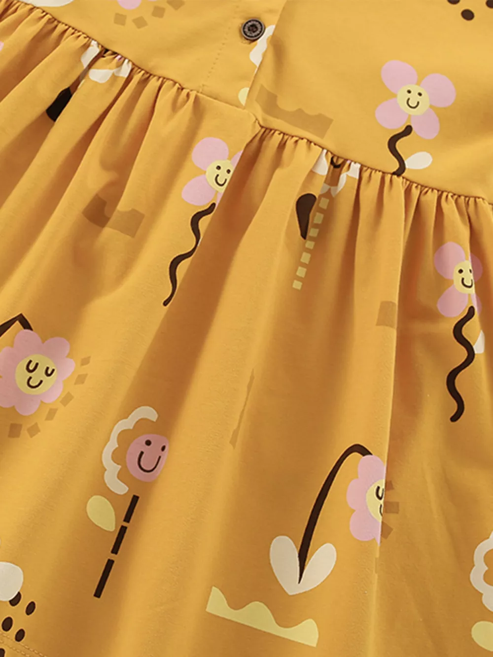 Children's Floral Print Button-Front Casual Dress, image 5