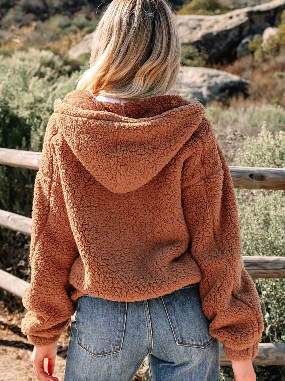Zip Up Hooded Sherpa Jacket, image 16