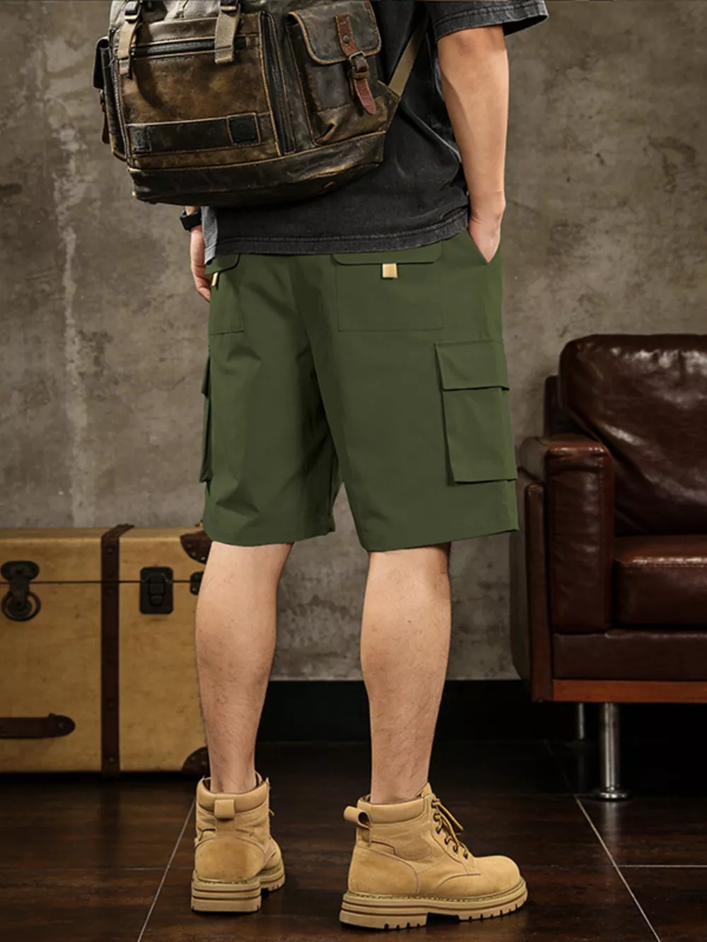 Men's Full Size Cargo Shorts with Drawstring Waist Plus Size, image 4