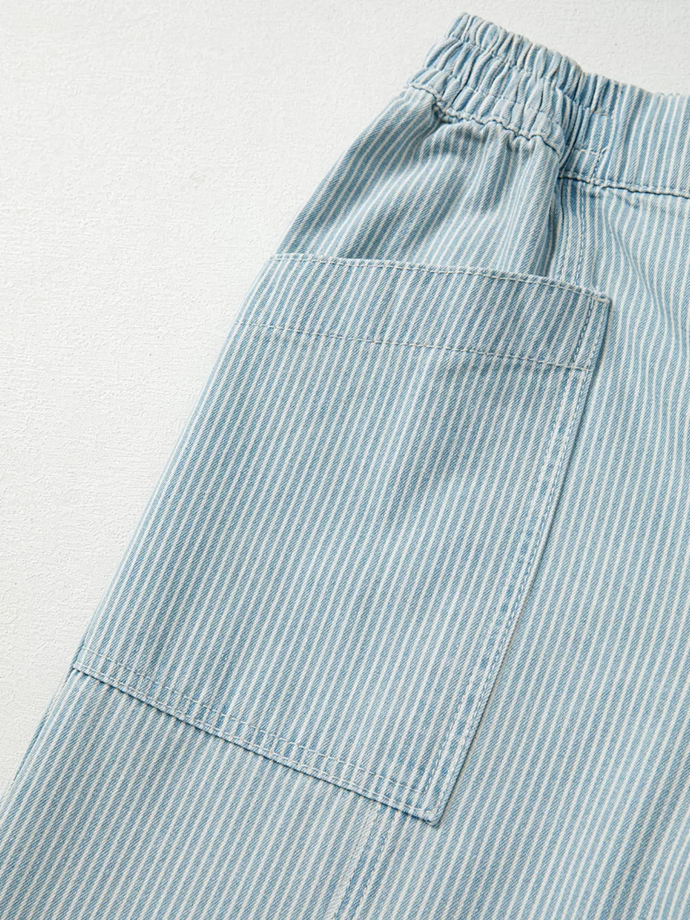 Stripe Mid Rise Drawstring Waist Jeans, image 13