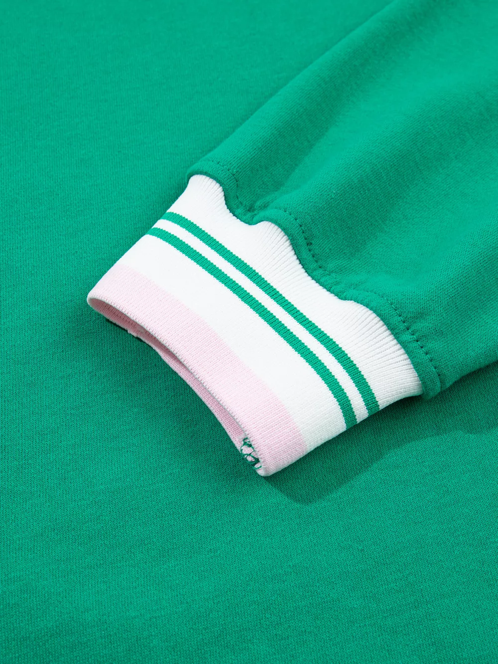 Contrast Striped Trim Baggy Pullover Sweatshirt, image 27