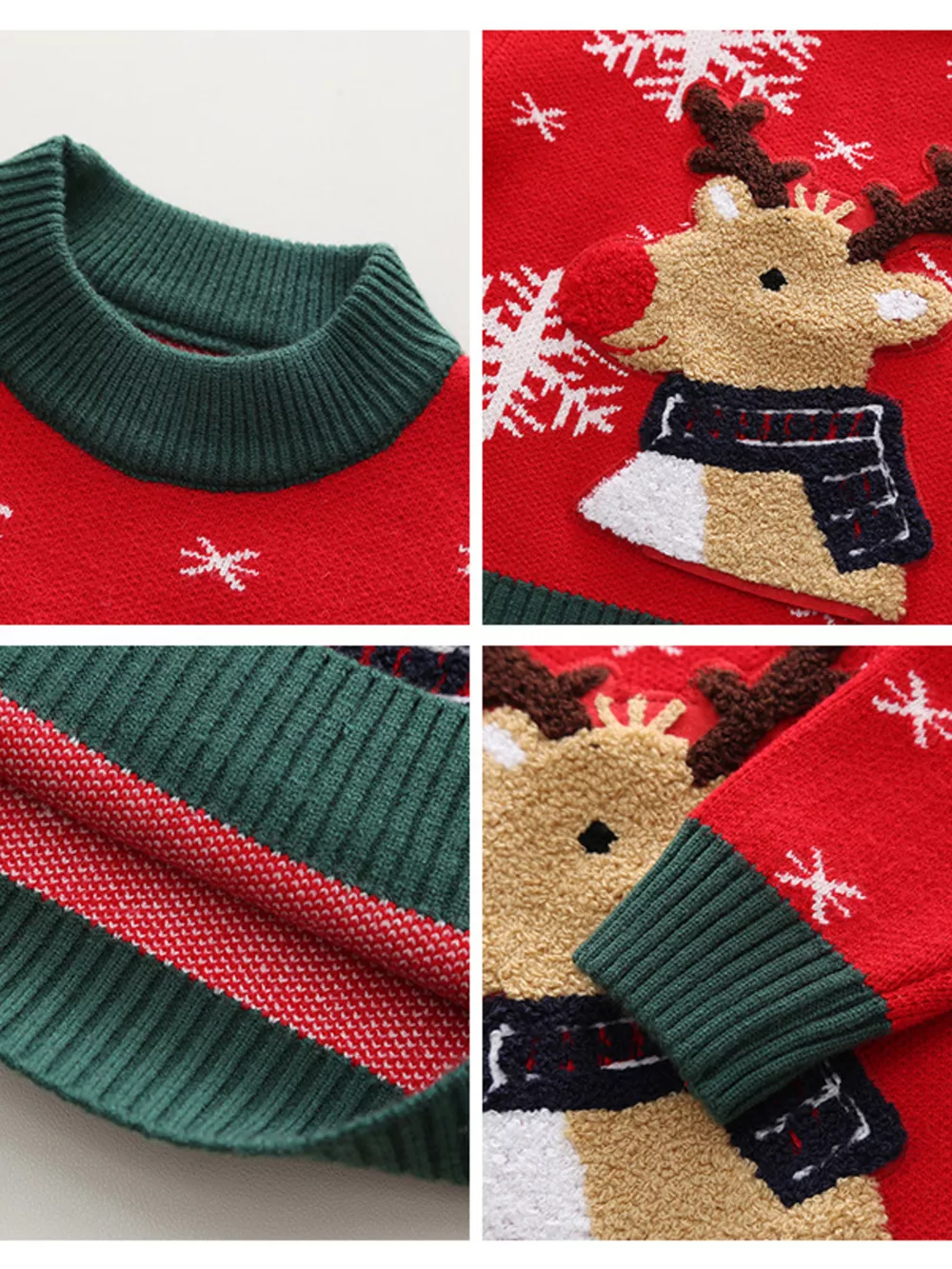 Children's Christmas Reindeer Snowflake Knitted Sweater, image 9