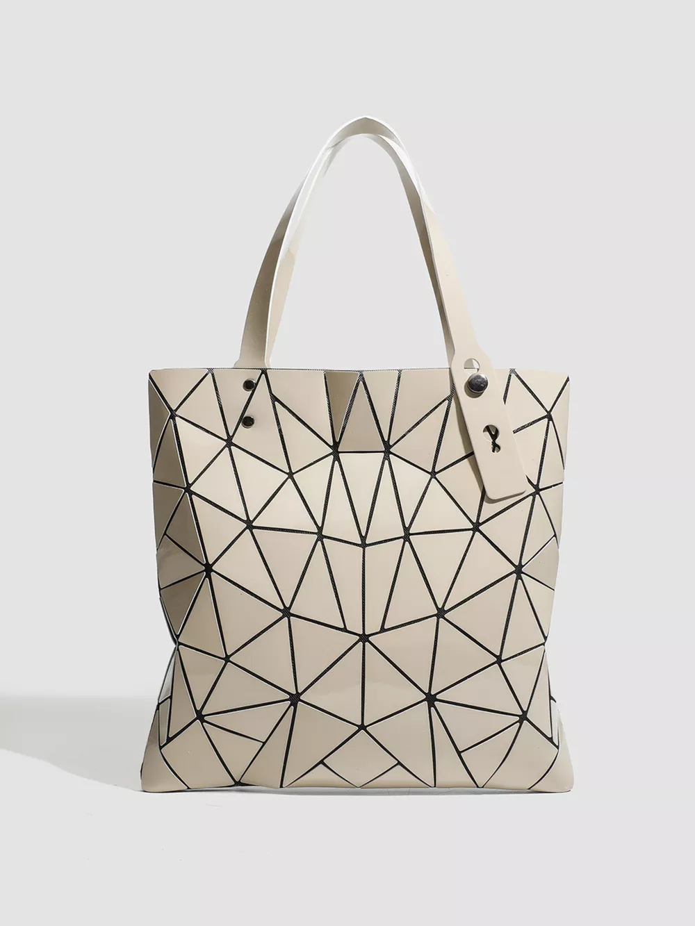 Geometric Glossy Paneled Handbag, image 4