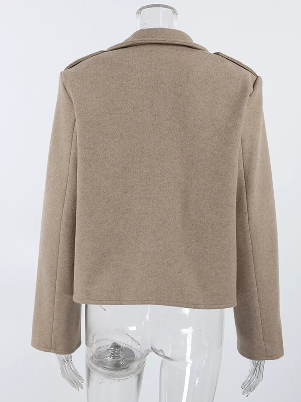 Lapel Collar Cropped Outerwear, image 7