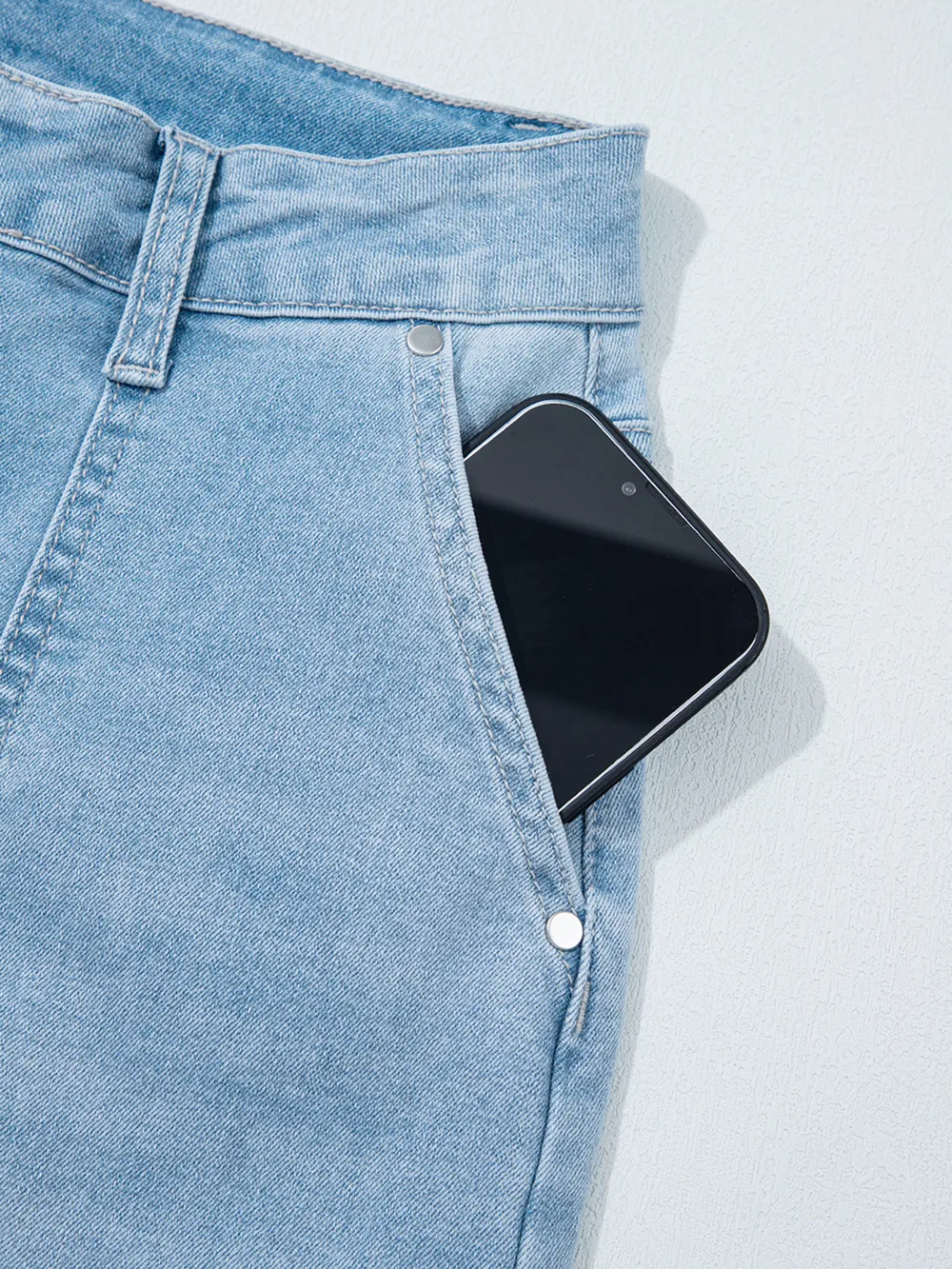 High Rise Barrel Relaxed Patch Pocket Jeans, image 11