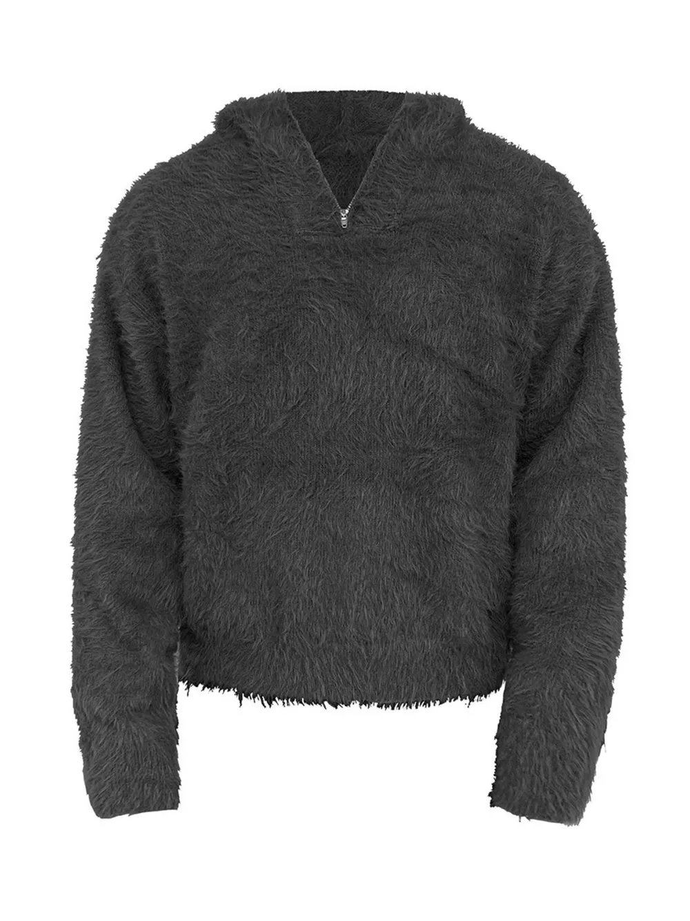 Men's Cozy Faux Fur Quarter-Zip Sweater
