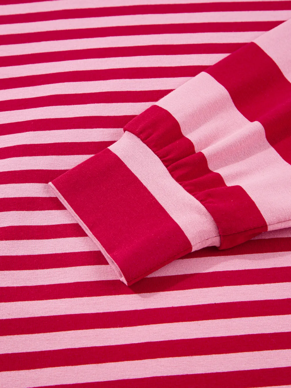Contrast Striped Drop Shoulder V Neck Top, image 8