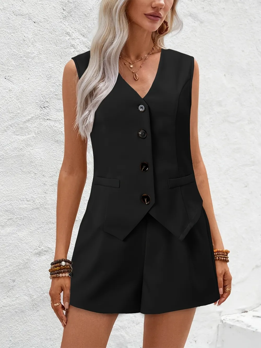 V-Neck Vest and Shorts Set, image 7