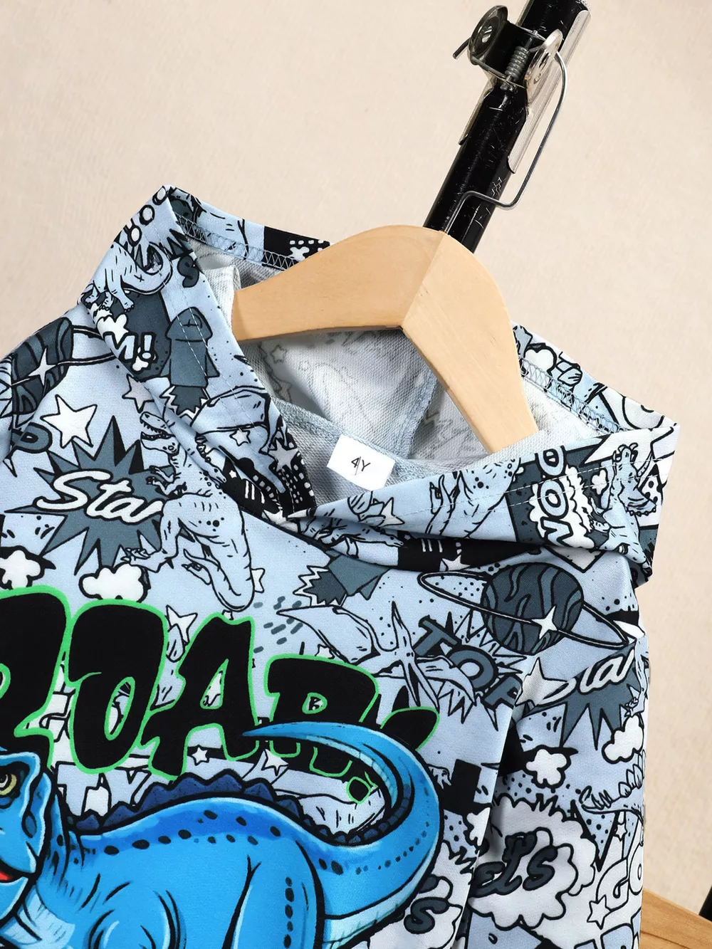 Children's Dinosaur Print Hoodie and Pants Set, image 3