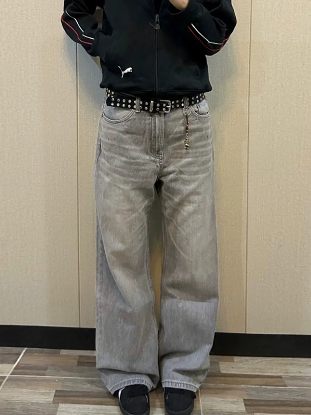 Men's Vintage Washed Wide Leg Jeans, image 2