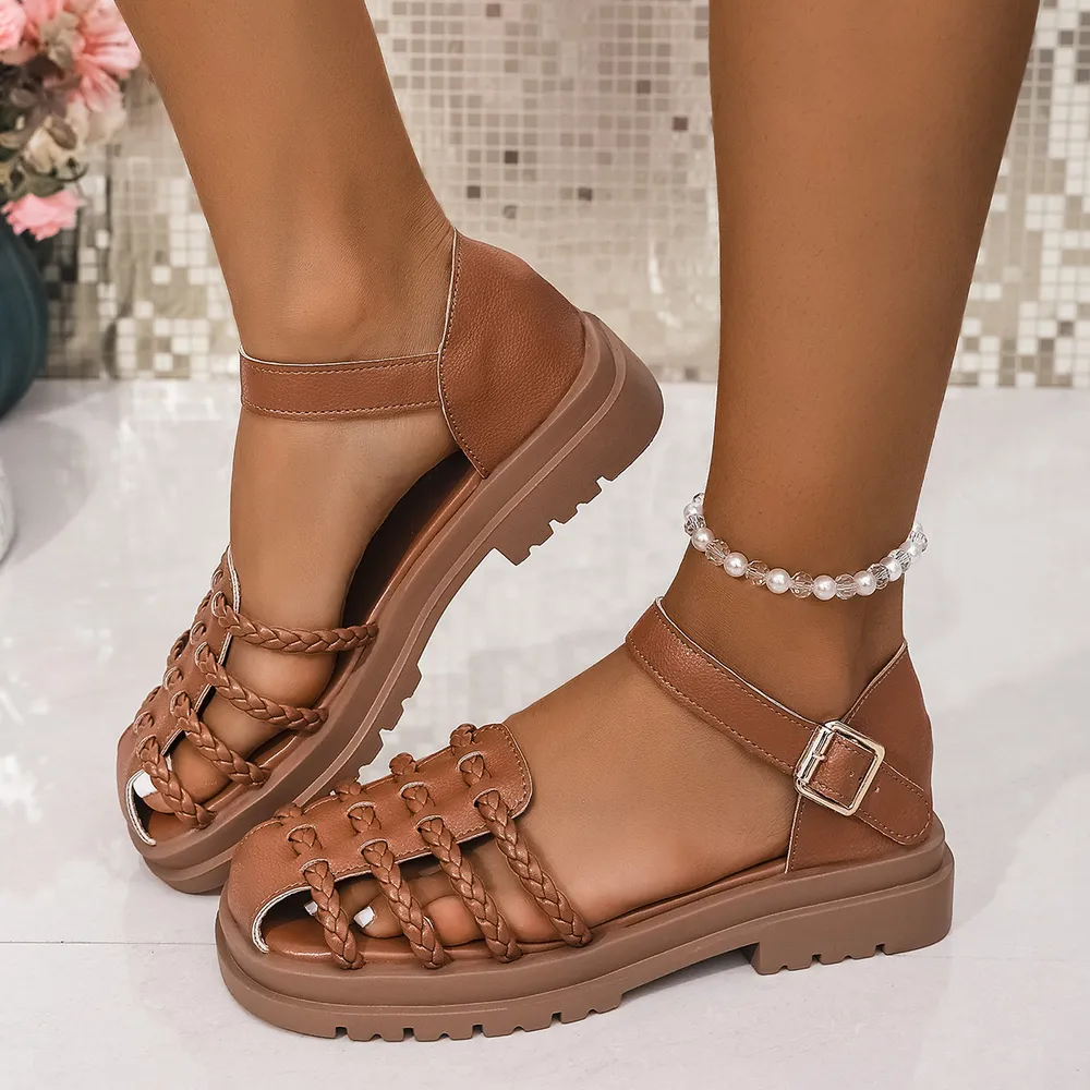 Braided Ankle Strap Sandals, image 9