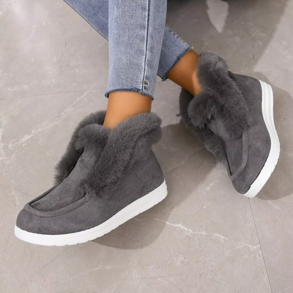 Cozy Fuzzy Trim Ankle Boots, image 4