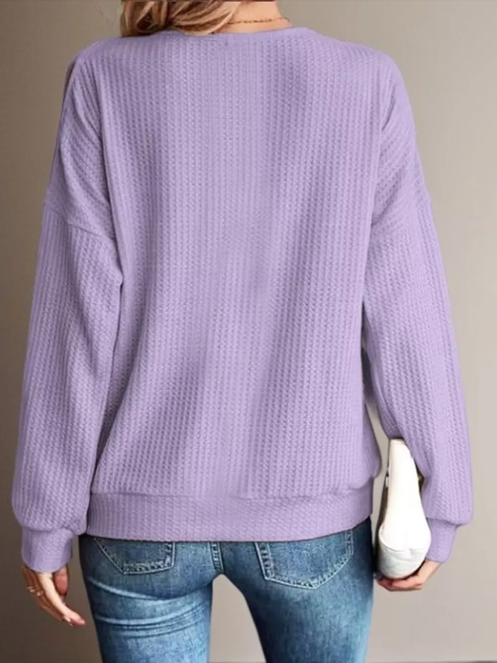 Solid Color Cold Shoulder Long Sleeve T-Shirt, image 7